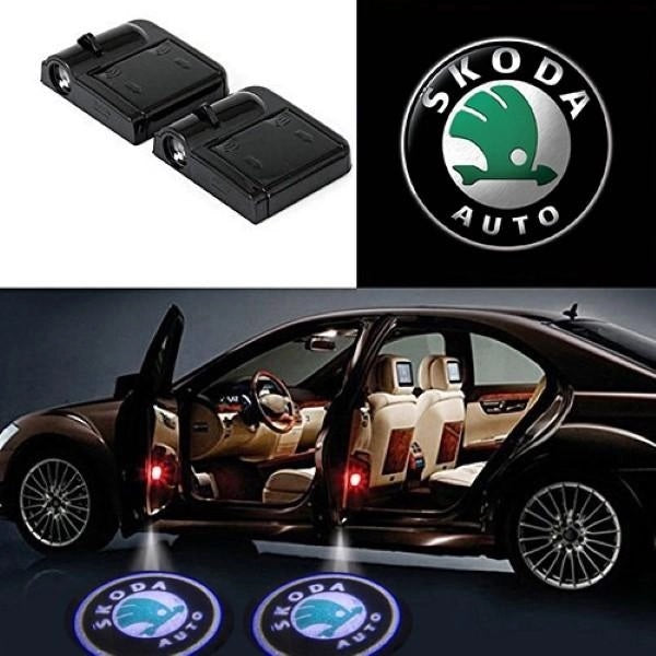 Set 2 holograme LED cu logo pentru portiere