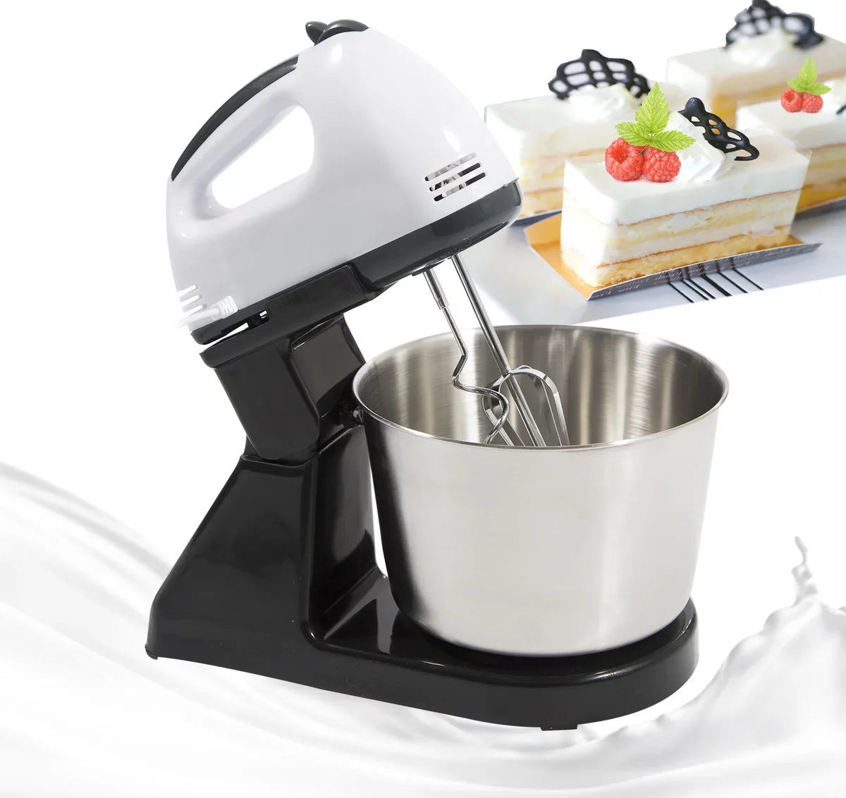 Mixer cu bol 380 W, 7 viteze, 2 teluri, 2 spirale