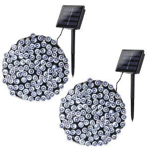 1+1 GRATIS Instalatie 100 LED pentru exterior cu incarcare solara Alb Rece