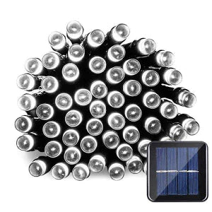 1+1 GRATIS Instalatie 100 LED pentru exterior cu incarcare solara Alb Rece