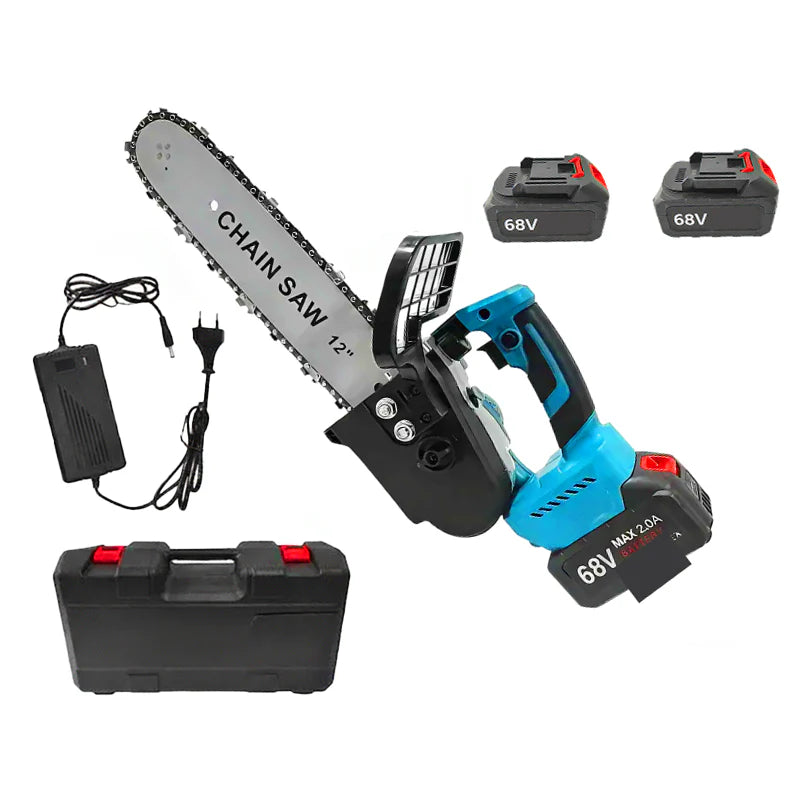 Drujba Electrica Portabila 900W cu Lant, Lama 30 cm, 2 Acumulatori 68V, Ungere Automata