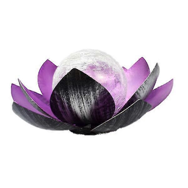 Lampa solara Lotus, metal inoxidabil gri, sticla chihlimbar, IP44