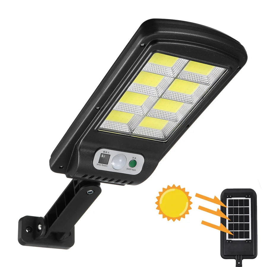 Set 6 x Lampa solara 8 celule Jortan, cu incarcare solara, 100W, 160 LED-uri COB, telecomanda