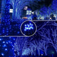 1+1 GRATIS Instalatie 100 LED pentru exterior cu incarcare solara albastra