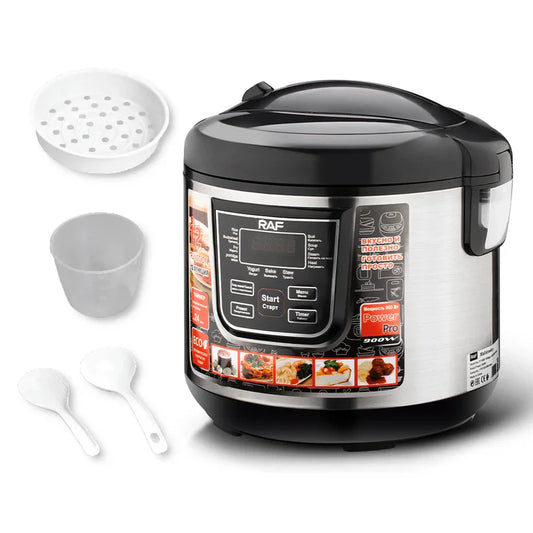 Oală Multifuncțională 6L, 900W, 12 programe - Prăjire, Tocăniță, Abur, Fierbere - Control Digital, Vas Ceramic