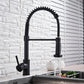Baterie de bucatarie retractabila, rotire 360 grade, negru, montare pe blat