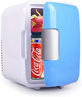 Mini frigider portabil, capacitate 4L, cu mufa pentru bricheta auto, finisaj lucios, albastru