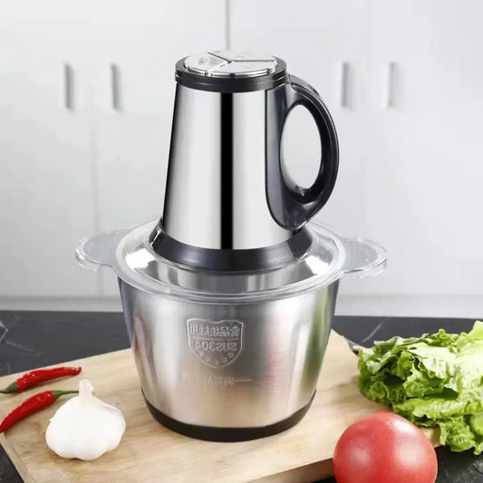 Pachet 1+1 CADOU Tocator electric carne si legume, 4 lame inox, 2 viteze, capacitate mare, bol inox