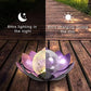 Lampa solara Lotus, metal inoxidabil gri, sticla chihlimbar, IP44
