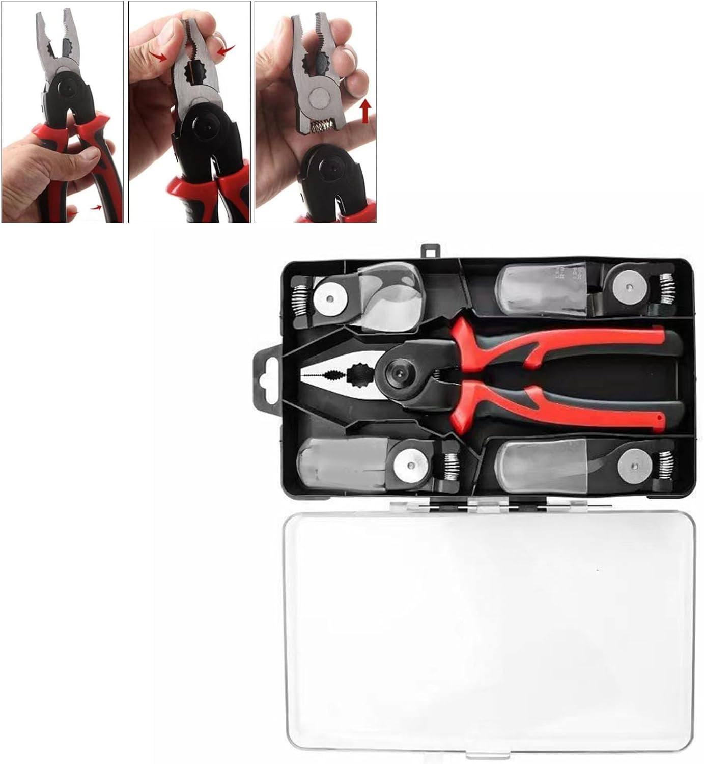 Set 5 in 1 Patent Multifunctional din Otel, Cleste, Foarfeca, Taietor Cabluri, Sertizare, Dezipare, Maner Anti-Curentare