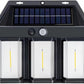 Set 3 x Lampa Solara de Perete tripla, LED, Senzor Miscare