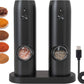 Set 2 Rasnite Electrice Pentru Sare Piper Sau Alte Condimente Inoxidabil Nivel Rasnire Ajustabil Incarcare USB Tyce-C