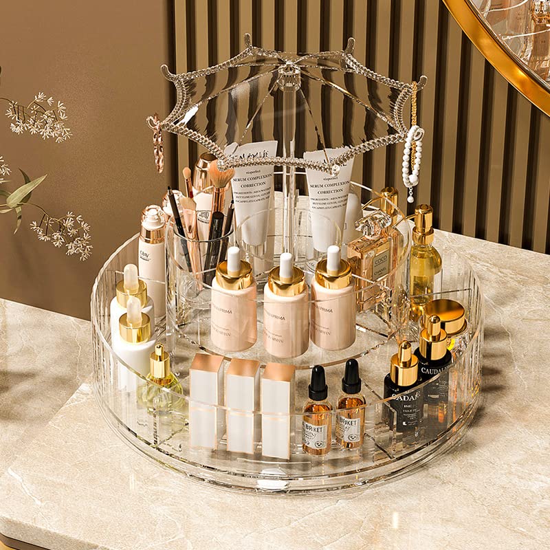 Organizator Cosmetice Rotativ 360° cu Design Elegant – Suport de Machiaj Multifunctional