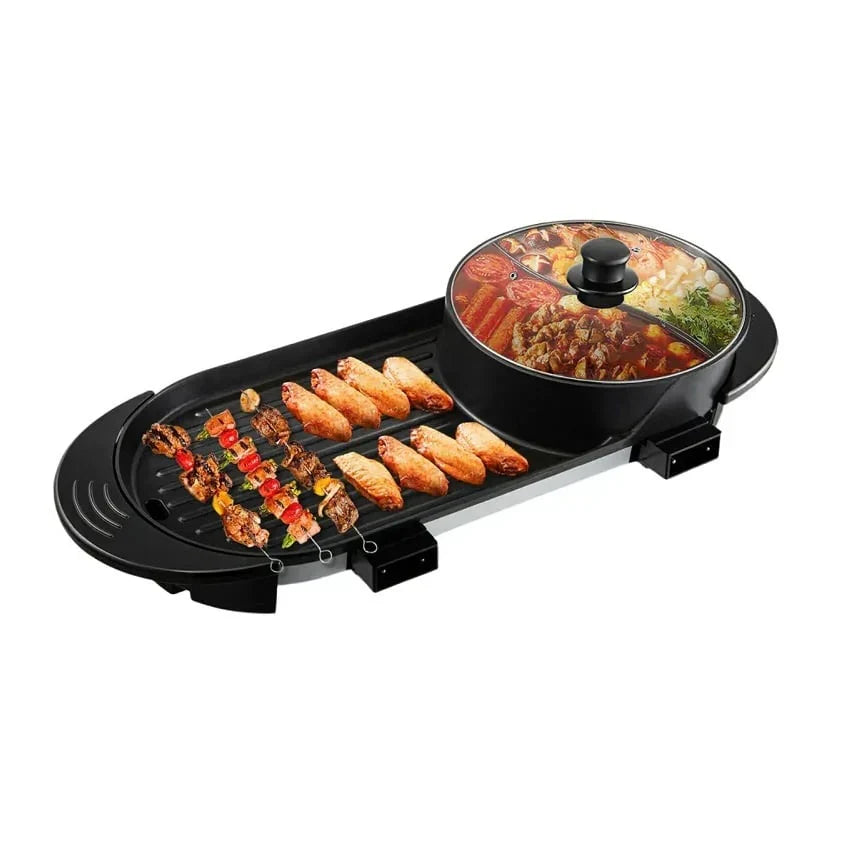Plită Electrică 2în1 RAF R5413 1800 W, 2.5 L capacitate, cu capac, 160℃-220℃, 70x25x10 cm