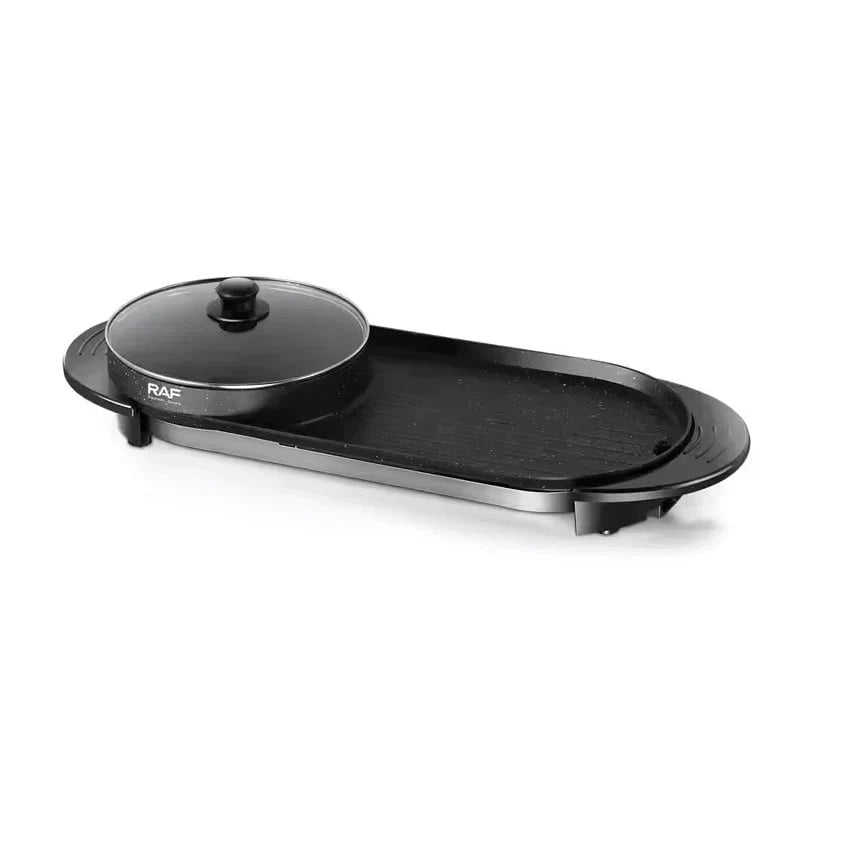 Plită Electrică 2în1 RAF R5413 1800 W, 2.5 L capacitate, cu capac, 160℃-220℃, 70x25x10 cm