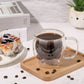 Set 2 x Cana in forma de ursulet din sticla termorezistenta, pereti dubli, pentru ceai si cafea, 260ml, Transparenta