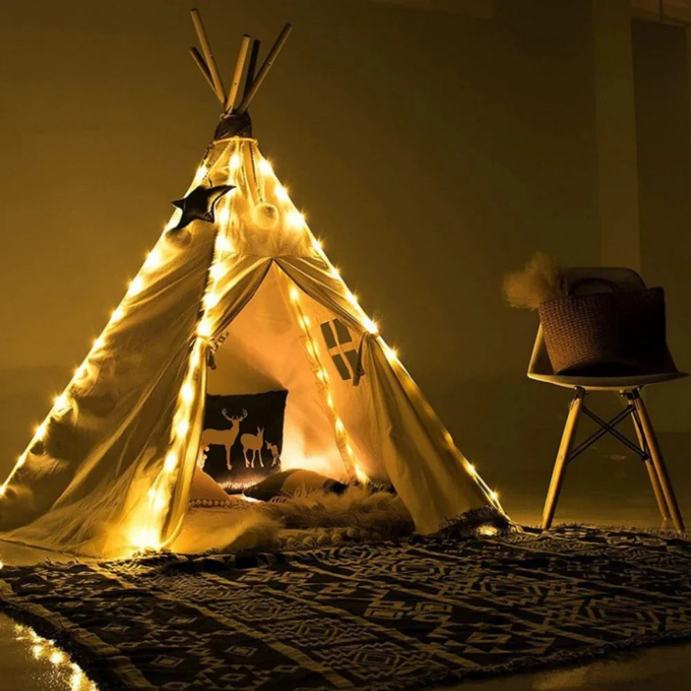 Furtun Luminos LED pentru Exterior cu Incarcare Solara 10M - 60LED