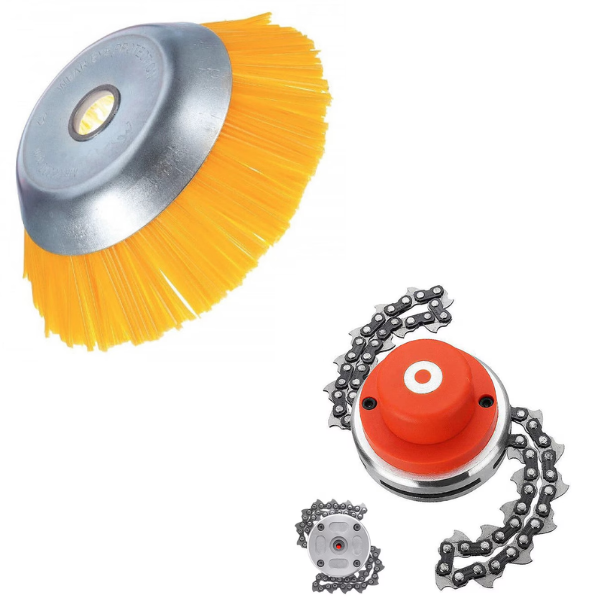Pachet pentru gradina Disc Perie Matura Motocoasa 150 mm + Cap de taiere universal pentru motocoase, metal, 33x9x6cm