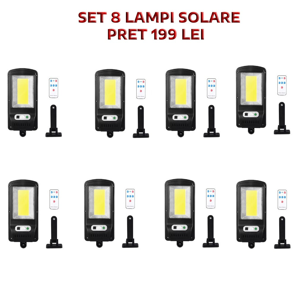 Set 8 lampi tip stradal 30 W -Telecomanda si senzor miscare