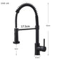 Baterie de bucatarie retractabila, rotire 360 grade, negru, montare pe blat