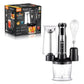 Blender RAF R3010, 4 in 1, 1600W, cu recipient de 500ml, de 600 ml si tel, lame din otel, 41 cm, negru-argintiu