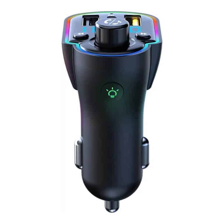Car kit cu lumini ambientale, modulator FM, Mp3 Player, Type C PD 20W, fast charge QC3.0, BGRJ-A8