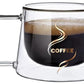 Set 2 x Ceasca COFFEE din sticla borosilicata cu pereti dubli, 200 ml