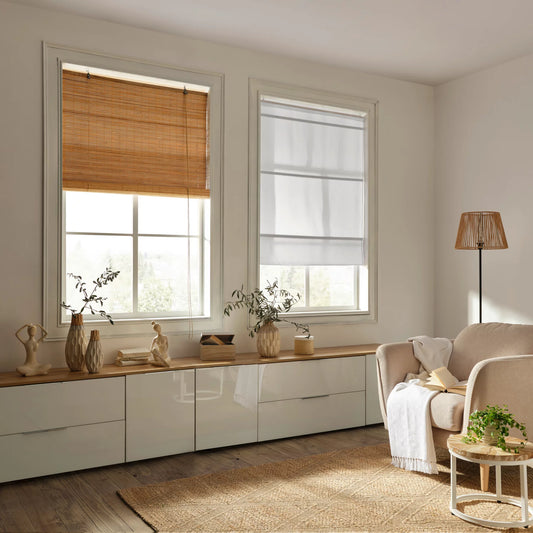 Set 2 jaluzele rulou din bambus, 90 x 180 cm