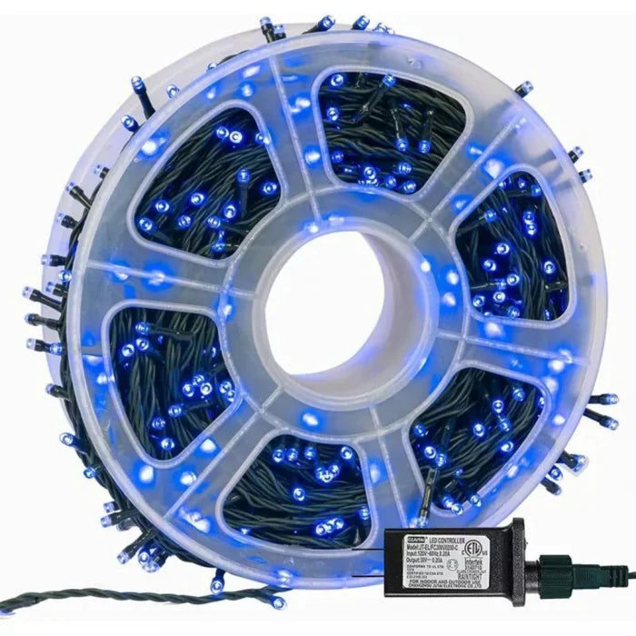 Set 2 x Instalatie Liniara Rola 50 m, Interior/Exterior , 300 LED-uri, Alb Rece, Albastru