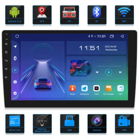 Navigatie auto 9″ cu Android, Bluetooth/Touchsreen+camera marsarier cadou