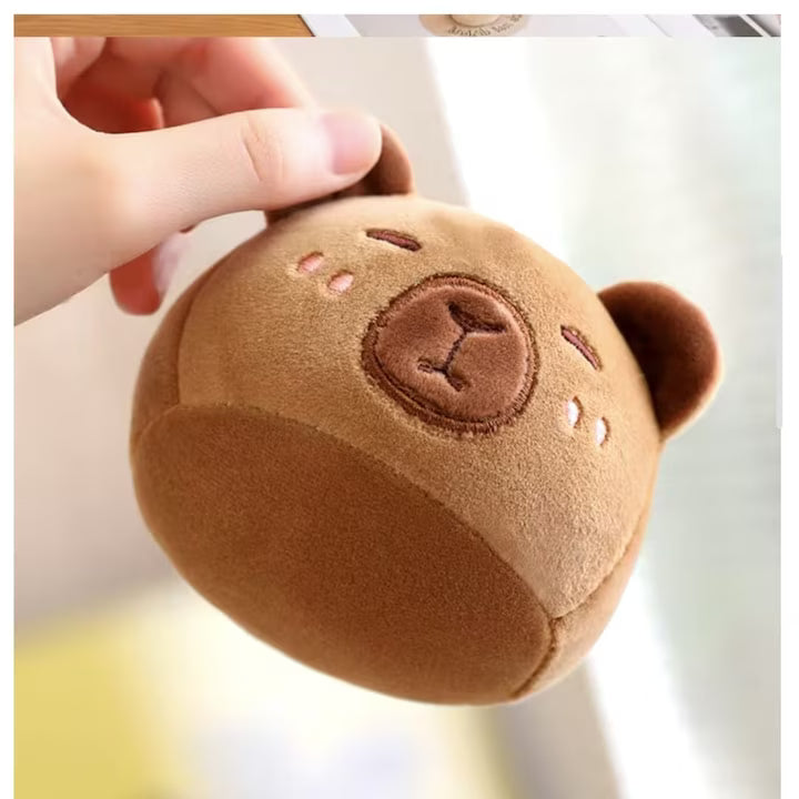 Set Jucarii de plus Capibara cu 6 pui, Maro, 50 cm