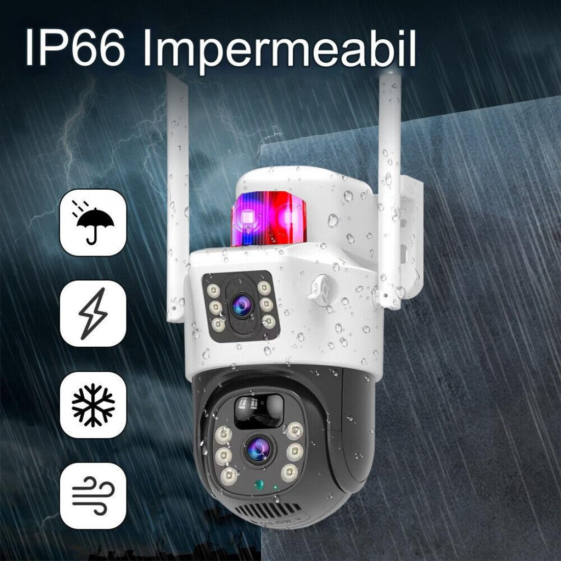 Camera De Supraveghere Smart, Cu Slot Cartela SIM si Incarcare Solara, 2 Zone de Filmare, Senzor De Detectie Miscare, Functie Night Vision