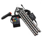 Lumina ambientala pentru interior auto, telecomanda, 4 benzi cu 18 LED RGB cu senzor sunet