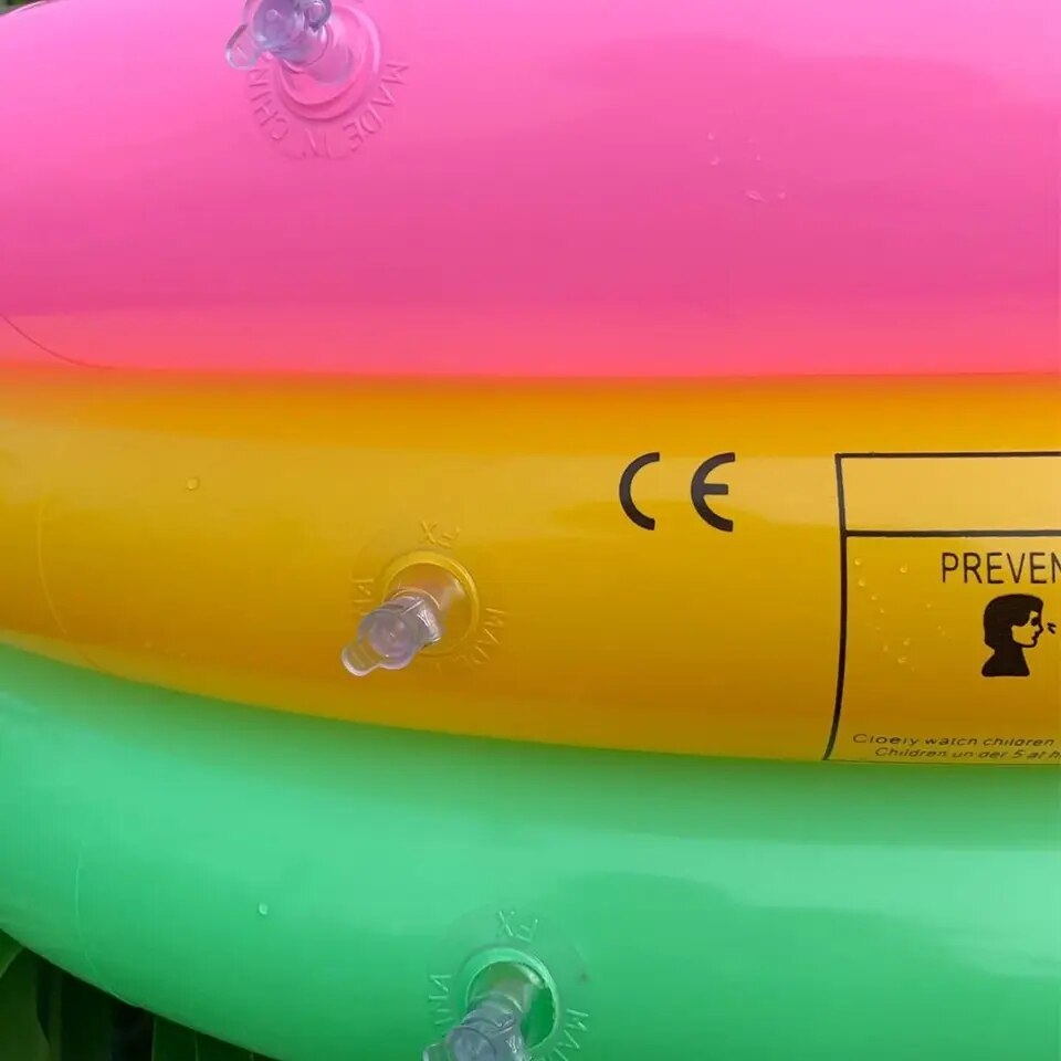 Piscina gonflabila Curcubeu cu podea moale pentru copii, 110x30 cm, multicolor