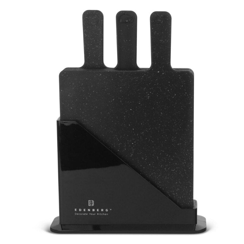 Set 4 tocatoare Edenberg EB-1001, Suport, 23.5x8x17 cm, Negru