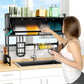 Scurgator, Raft vase, 85 cm lungime, otel Premium inoxidabil, anticoroziune, design versatil, uscare/depozitare, negru