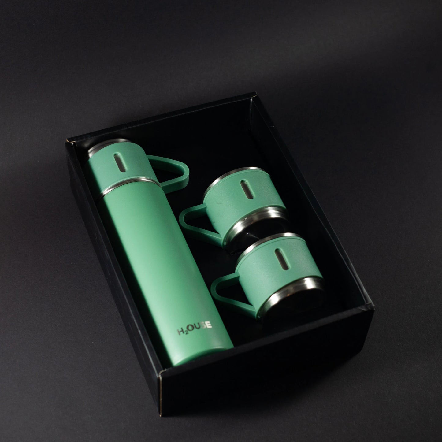 Set Termos H2OUSE, 500ml, perete dublu, 2 cani extra