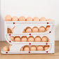 Suport oua pentru frigider, 4 niveluri, capacitate 30 oua, 32 x 7 x 20 cm, alb