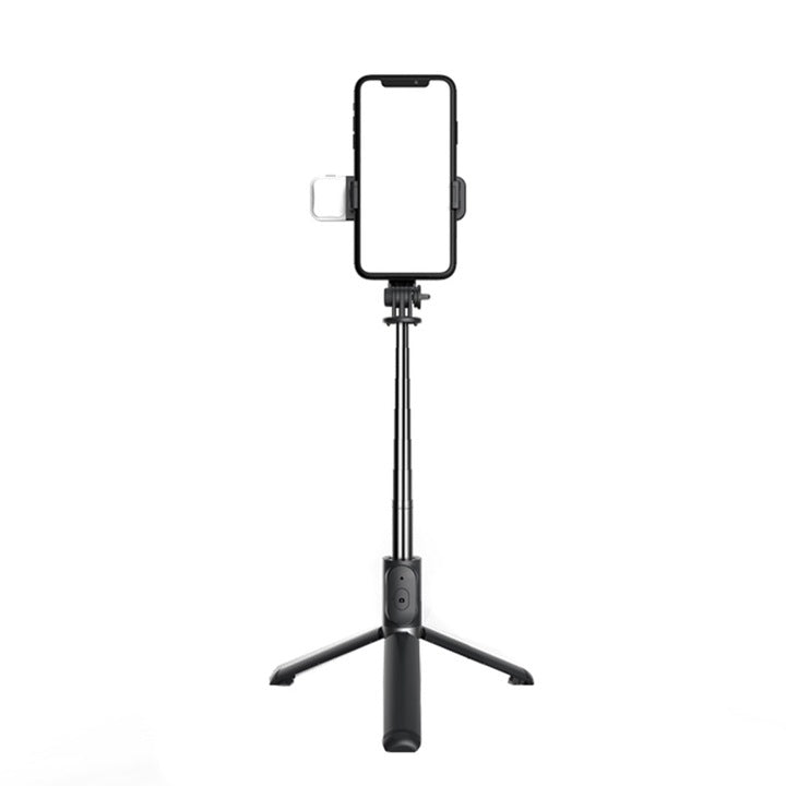 Selfie stick Bluetooth, trepied stabil cu LED UIQ Q02S, 105 cm, Negru
