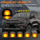 Set 5x Lămpi Solare LED Galben-Ambra – 12 LED-uri, Carcasă Fumurie, DRL Wireless pentru Cabina și Acoperiș Auto