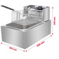 Friteuza Electrica Profesionala 6L, Inox, 2500W – Termostat Reglabil, Capac Antistropire, Usor de Curatat