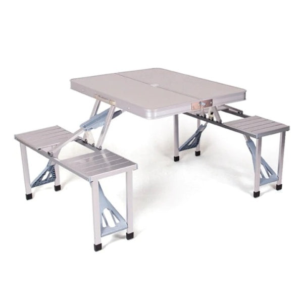 Set Masa pliabila Picnic tip Geamantan cu 4 Scaune din Aluminiu