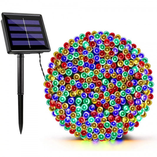 Instalatie solara pentru exterior IP44, 100m, liniara, multicolora