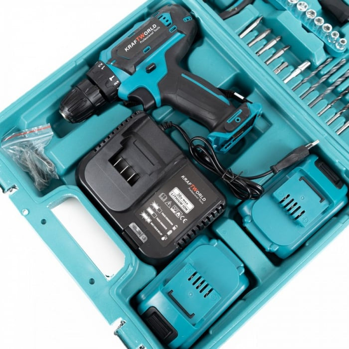 Trusa Bormasina Autofiletanta , 2 Acumulatori 36V 5Ah, Statie de Incarcare, 30 Accesorii