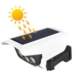 Camera falsa cu panou solar, 77 LED, senzor de miscare, JD 2178T