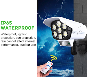 Camera falsa cu panou solar, 77 LED, senzor de miscare, JD 2178T