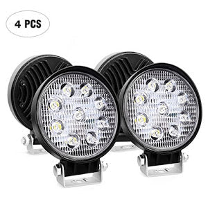 Set 4 x Proiector LED BAR, OFF ROAD, rotund, 9 LED, 27 W, 11 cm