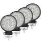 Set 4 proiectoare rotunde, 14 LED 48W auto off-road, IP 67