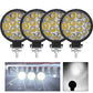 Set 4 proiectoare rotunde, 14 LED 48W auto off-road, IP 67