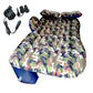 Saltea auto gonflabila, 2 perne incluse, bancheta masina, Camuflaj Verde